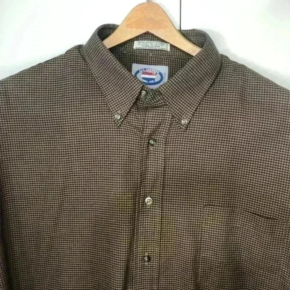 All American VTG Long Sleeve Brown/Gold, Purple Checked Button Up Shirt Size XL - Picture 2 of 7